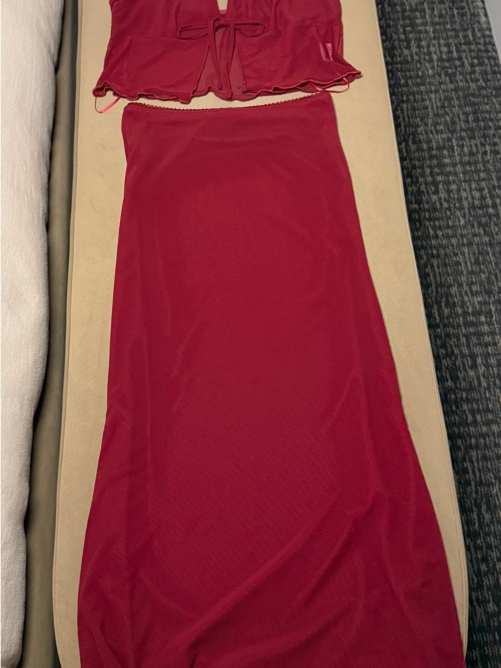 Princess Polly Tami Set in Berry Red